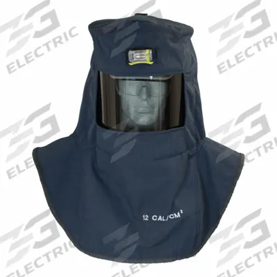 OBERON Arc Flash Hood: 2 PPE CAT, 12 cal/sq cm ATPV, ( 6.5 oz/sq yd ), Std, Navy - Category 2 Hoods