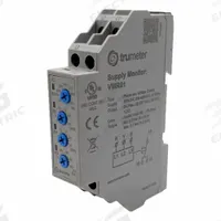 TRUMETER Voltage Sensing Relay: DIN-Rail Mounted, 6 Pins/Terminals, 5 A, 208 to 480V AC (MPN VMR01). Key specifications — Contact Rating (AC): 5 A @ 240V AC (Resistive); Contact Rating (DC): 5 A @ 30V DC; Drop-Out Range: +/- 10%; Monitored Parameters: Undervoltage; Pick Up Range: 183 to 528V AC; Brand: TRUMETER.