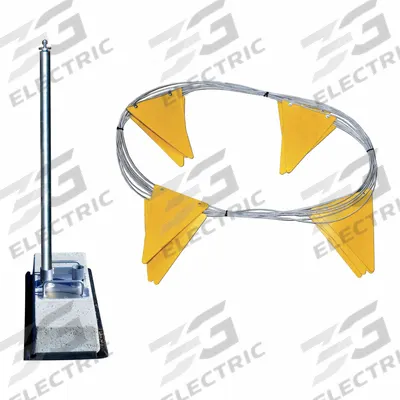 GARLOCK SAFETY SYSTEMS Warning Line with Bases: 100 ft Line Lg, 39 in Ht, Plastic - Warning Line System Kits