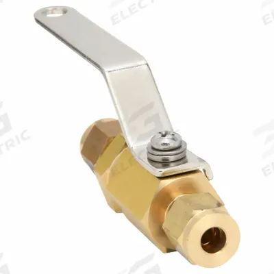 APPROVED VENDOR Manual Two-Way Ball Valve: 1/4 in, Brass, Straight, Compression x Compression - Mini Brass Ball Valves