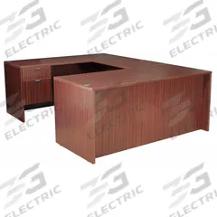 REGENCY U-Shaped Office Desk: Melamine, Mahogany, 2 Pedestals, 4 Drawers, 71 in Overall Wd (MPN LUD7135MH). Key specifications — Desktop Material: Melamine; Includes Modesty Panel: Yes; Kit Product Type: U-Shaped Office Desk; Desktop Color: Mahogany; Brand: REGENCY; Frame Color: Mahogany; Frame Material: Melamine; Product Type: U-Shaped Office Desk.