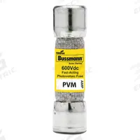 Solar Fuse: PVM Series, Fast-Acting, 4 A, 600 V DC (MPN PVM-4). Key specifications — Series: PVM; Brand: BUSSMANN.