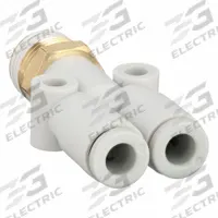 SMC Push-Fit Wye Fitting: 4 mm OD x 4 mm OD x 1/8 in Pipe x 4 mm Pipe Size, Tube x Tube x BSPT x NPT (MPN KQ2U04-01AS). Key specifications — Brand: SMC.