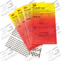3M Wire Marker Book: 1/2/3/A/B/C/L1/L2/L3/T1/T2/T3, Black on White, 450 Labels, 32°F to 150°F, 5 PK (MPN SPB-09). Key specifications — Legend: C; Label Material: Vinyl Impregnated Cloth Film; Brand: 3M; Color: Black on White.