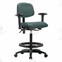 Ergonomic Chair: Vinyl, Arms Included, Ht Range 25 in to 34 1/2 in, 18 1/2 in Seat Wd, 17 in Seat Dp (MPN BR-VHBCH-RG-T1-A1-BF-RC-8546). Key specifications — Foot Support: Yes; Back Tilt Backward: 13.5°; Back Tilt Forward: 10.5°; Base Material: Nylon; Brand: APPROVED VENDOR; Product Type: Ergonomic Chair; ESD-Safe: Not ESD Safe; Seat Tilt Backward: 3°.