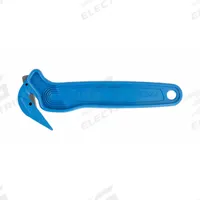 PACIFIC HANDY CUTTER, INC Hook Style Film Cutter: 6 1/2 in Overall Lg, Straight Handle, Plain, Blue (MPN DFC364MD). Key specifications — attr307620: Blue; attr307617: Straight; attr307618: Plain; attr307619: Carbon Steel; attr307627: Metal Detectable; attr324885: PACIFIC HANDY CUTTER, INC.
