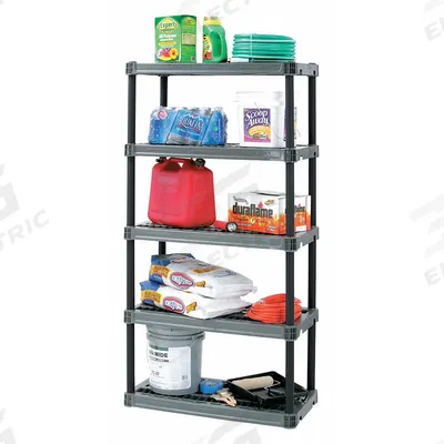 PLANO MOLDING Plastic Shelving: 36 in x 18 in, 74 in Overall Ht, 5 Shelves - Press-Fit Stationary Plastic Shelving