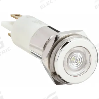APPROVED VENDOR Flush Panel Light: 10 mm Panel Mounting Hole Dia, LED, White, Flush Head - LED Indicator Pilot Lights
