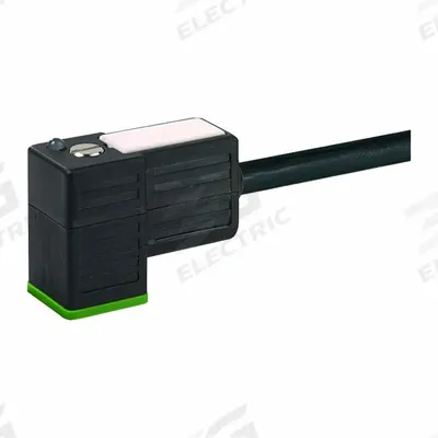 MURRELEKTRONIK Cordset: DIN Form CI Female Right Angle x Bare Wire, 3 m Cable Lg, PVC - DIN Form Industrial C Solenoid Connector Single-Ended Cordsets