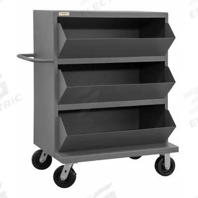 APPROVED VENDOR Mobile Storage Bin: 24 in x 24 in x 49 1/4 in, 3 Compartments - Mobile Stacking Bin Units