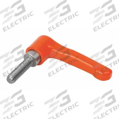 KIPP Adjustable Handle: Zinc w/ SS Thread, 5/16"-18 Thread, 30 mm Thread Lg - Straight Teardrop-Style Adjustable Handles with Threaded Stud