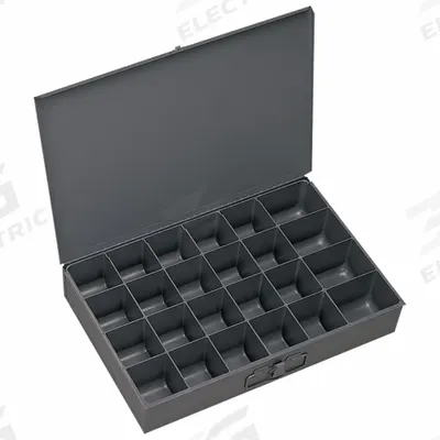DURHAM MFG Compartment Drawer: 13 5/8 in x 9 7/8 in x 2 1/8 in, 24 Compartments, 0 Dividers - Small Compartmented Boxes
