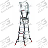 LITTLE GIANT Combination Ladder: 2 Configurations, Fiberglass, 375 lb Load Capacity, 82 lb Wt (MPN 19504). Key specifications — Brand: LITTLE GIANT; Included Features: Safety Cage.
