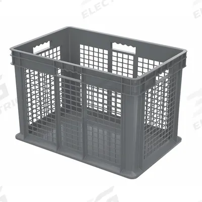 AKRO-MILS Straight Wall Tote: 26.6 gal, 23 3/4 in x 15 3/4 in x 16 1/8 in, Stacking Capable - Vented-Wall Solid-Bottom Straight-Wall Containers