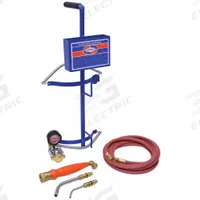 UNIWELD Air/Acetylene Kit: Swirl Flame, CGA-520, External Lighter, Twister Series, 12.5 ft Hose Lg (MPN 89601). Key specifications — Kit Series: Twister; Compatible Fuel Cylinder Size: B; Included Acetylene Regulator CGA Number: CGA-520; Included Tip Manufacturer Part Number: A-11; Connection Type: Quick Connect; Manufacturer Part Number: 89601; Brand: UNIWELD; Item: Torch Kit with Stand.