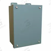 HAMMOND Electrical Enclosure: Steel, 8 in x 6 in x 4 in, NEMA 12/13, w/Panel, Solid Cover, Screw On (MPN 1414SCG). Key specifications — Brand: HAMMOND; Closure Method: Screws; Knockouts: Not Included.