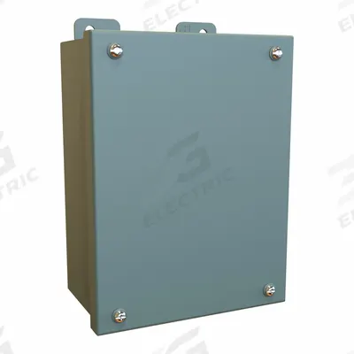 HAMMOND Electrical Enclosure: Steel, 8 in x 6 in x 4 in, NEMA 12/13, w/Panel, Solid Cover - Steel Dust-Tight Enclosures