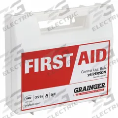 FIRST AID ONLY First Aid Kit and Housing: 87 Components, ANSI/ISEA Z308.1-2015, Type I/II, Class A (MPN 54771). Key specifications — ANSI Standard Met: ANSI/ISEA Z308.1-2015; Adhesive Bandages Included: (32) Bandages; Oral and Inhalant Medicinals Included: No Oral/Inhalant Medicinals; Topical Medicinals Included: (10) BZK Wipes; Wound Dressings Included: (2) Trauma Pads; Unitized: Bulk.