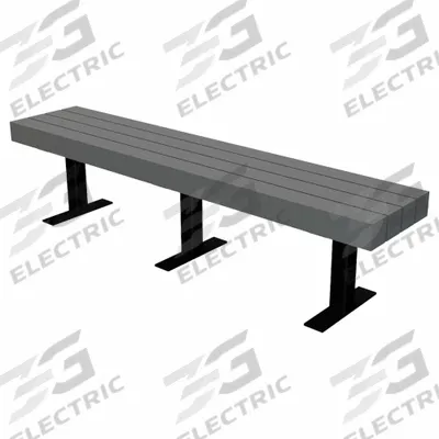 ULTRASITE Outdoor Bench: Trailside, 48 in Overall Lg, 17 1/4 in Overall Ht, Gray - Vandal Resistant Resinwood Benches