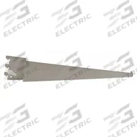 ECONOCO Shelving Bracket: Single, 1 in Slot Spacing, 1/2 in Slot Lg, 1/8 in x 12 in x 3 in, Silver (MPN GHSR12/SC). Key specifications — Product Type: Right Offset Shelf Bracket; Color: Silver; For Display Type: Single Slotted Standards; Material: Steel; Duty Rating: Heavy Duty; Brand: ECONOCO; Finish: Satin-Chrome; Mounting Type: Hanging.