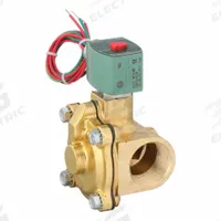 REDHAT Solenoid Valve: 2-Way, Normally Closed, 1 1/4 in Pipe Size, 110V AC/120V AC, Watertight (MPN 8210G008). Key specifications — Pipe Size: 1-1/4 in; Voltage: 120V AC; Brand: REDHAT; Coil Enclosure: Watertight.