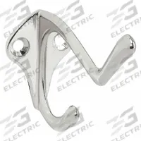 APPROVED VENDOR Coat Hook: Screw, 35 lb Wt Capacity, 2 Points per Hook, Silver, Zinc (MPN 1XNE9). Key specifications — Color: Silver; Finish: Nickel; Material: Zinc; Product Type: Coat Hook.