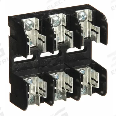 MERSEN Fuse Block: Open Block Design, 3 Pole, 250 V AC, Screw - Fuse Blocks for UL Class H & K Fuses