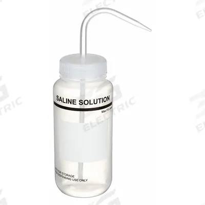 APPROVED VENDOR Wash Bottle: 500 mL, Saline Solution, Wide, Std Spout Spout, White - Wide Mouthed Standard Spout Wash Bottles