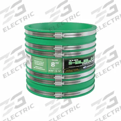 FERNCO Flexible Coupling Straight: PVC, For 8 in Pipe, 10 in Overall Lg - Reinforced Shielded Flexible Transition Couplings
