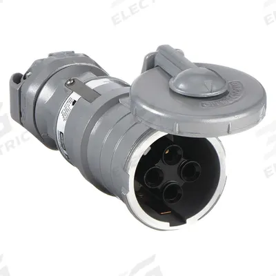 HUBBELL Pin and Sleeve Connector: Gray, 250V DC/600V AC, Three Phase, 60 A, 4 Pole - Hazardous Location Connectors