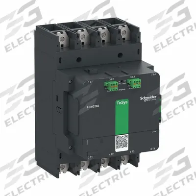 SCHNEIDER Contactor: 4 Poles, 4NO Contacts, 265 A - Non-Reversing IEC Contactors