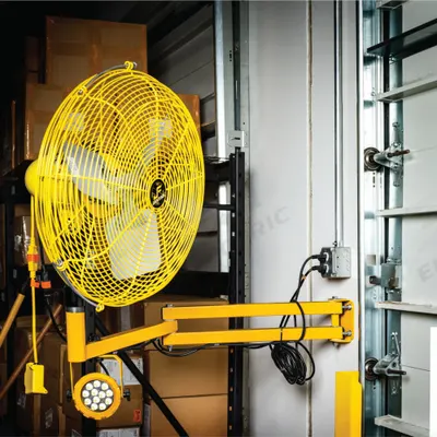 JAN FAN Mounted Fan: 24 in Blade Dia, 1/4 hp Motor Horsepower, 2 Speeds, Non-Oscillating - Wall-Mount Warehouse Dock Fans