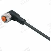 Single-Ended Cordset: M12 Female Bare Wire, 5 Pins, Black, PUR, 5 m Cable Lg, 4 A Max Current (A) (MPN EVC008). Key specifications — Cable Jacket Color: Black; End 1 Gender: Female; End 2 Connection Type: Bare Wire; IP Rating: IP69K; Brand: IFM; Wire Size: 0.34 sq mm; Cable Jacket Material: PUR; End 1 Connection Type: M12.