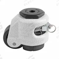 FOOT MASTER Leveling Caster: 50 mm Wheel Dia, 551 lb Load Rtg., Nylon Wheel, Aluminum Frame, Ivory (MPN GDR-60-S-NYN). Key specifications — attr1111504: FOOT MASTER; attr1111527: 551 lb; attr1111552: Ratchet; attr1111510: Ivory.