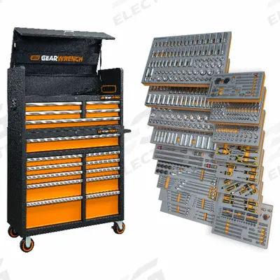 GEARWRENCH Mechanic Tool Set: 873 Total Pcs, Metric/SAE - Tool Sets with Foam Inserts & Rolling Tool Cabinet