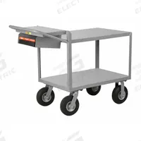 LITTLE GIANT Utility Cart: 1,200 lb, 2 Shelves, 64 in L x 24 in W x 39 in H Overall Dim, Flat (MPN G-2448-9P-WSP). Key specifications — Caster Wheel/Tread Material: Rubber; Brand: LITTLE GIANT; Caster/Wheel Configuration: (2) Swivel.