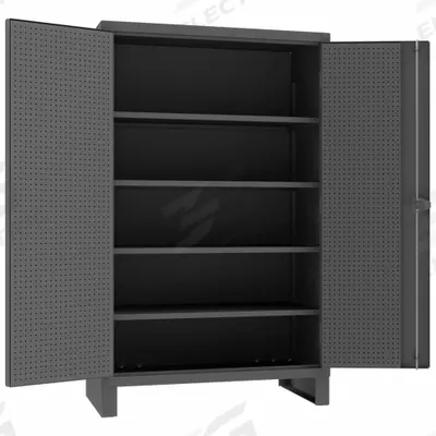 DURHAM MFG Pegboard Cabinet: 48 in x 24 in x 78 in, Swing Handle & Padlock Hasp - Industrial Shelf Cabinets with Pegboards
