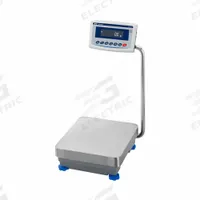 A&D WEIGHING Industrial Balance: 13 1/2 in x 15 1/4 in, IP65, Not NTEP Rated, Column-Mounted (MPN GX-12001L). Key specifications — Connection Ports: USB; Readability: 0.1 g; Power Source: Electric; Weighing Units: Custom; Brand: A&D WEIGHING; Washdown: Yes.