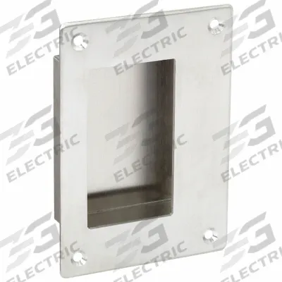 ROCKWOOD Recessed Pull Handle: Threaded Holes, Stainless Steel, Silver, Tray - Rectangular Recessed Pull Handles