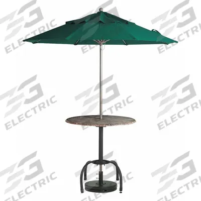 GROSFILLEX Patio Umbrella: Forest Green, Aluminum, Pull Chain, 9 ft Overall Dia - Round Umbrellas