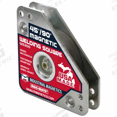MAG-MATE Magnetic Welding Square: 45°_90°, 60 lb Max Pull - 3-Axis 45/90-Degree Welding Magnets