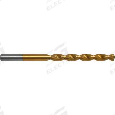 CLEVELAND Taper Length Drill Bit: 17/64", 135° Split Point, TiN-Coated Cobalt - Cobalt Taper-Length Drill Bits for Deep Hole-Drilling
