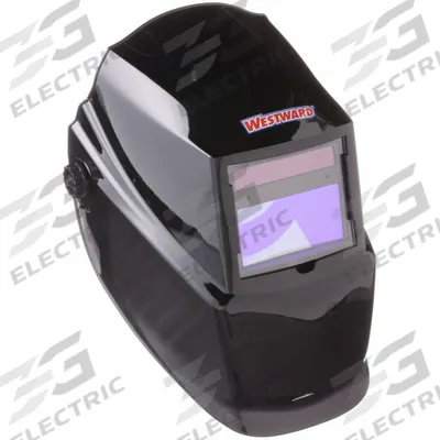 WESTWARD Welding Helmet: Auto-Darkening, 2 Arc Sensors, Black, W10, 3.82 in x 1.85 in - Auto-Darkening Welding Helmets - Solid Color
