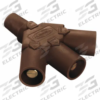 HUBBELL 3-Fer: Female-Male-Male-Male, Brown, 600V AC/600V DC, 400 A - 3-Fer Triple-Tap Tees