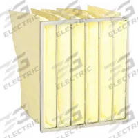 GRAINGER Pocket Air Filter: 24 in x 24 in x 18 in, MERV 14, Yellow, Fiberglass, 6 Pockets (MPN 5E841). Key specifications — Display Sell UOM: EA; Brand: GRAINGER; Media Material: Fiberglass; Performance Rating: MERV 14.