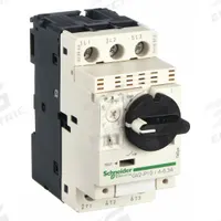 SCHNEIDER Manual Motor Starter: Non-Reversing, 3 Poles, 6.3 A, Thermal Protection, Selector Switch (MPN GV2P10). Key specifications — Maximum Voltage Rating: 600V AC; Brand: SCHNEIDER; Thermal Units Required: None (Starter Includes Integrated Thermal Units); Frame Size (Width): 45mm.