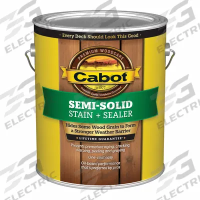 CABOT Wood Stain and Sealer: Exterior, Oil, 1 gal Container Size, Wood, Flat - Combination Wood Stain & Sealers