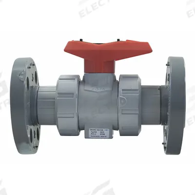 GEORG FISCHER Manual Two-Way Ball Valve: 3 in Size, CPVC, Straight, Flange x Flange, Two-Piece - CPVC Ball Valves