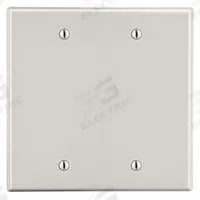HUBBELL Wall Plate: Blank, 2 Gang, Almond, Std Size (MPN P23LA). Key specifications — Brand: HUBBELL; Material: Polycarbonate.