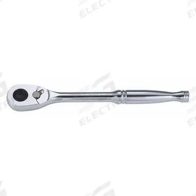WESTWARD Hand Ratchet: Pear, Reversible, 8 1/2 in Overall Lg, Chrome - Standard-Head Ratchets